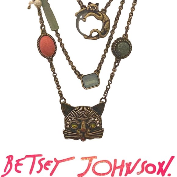 Betsey Johnson Jewelry - Betsey Johnson Cat On the Moon Necklace